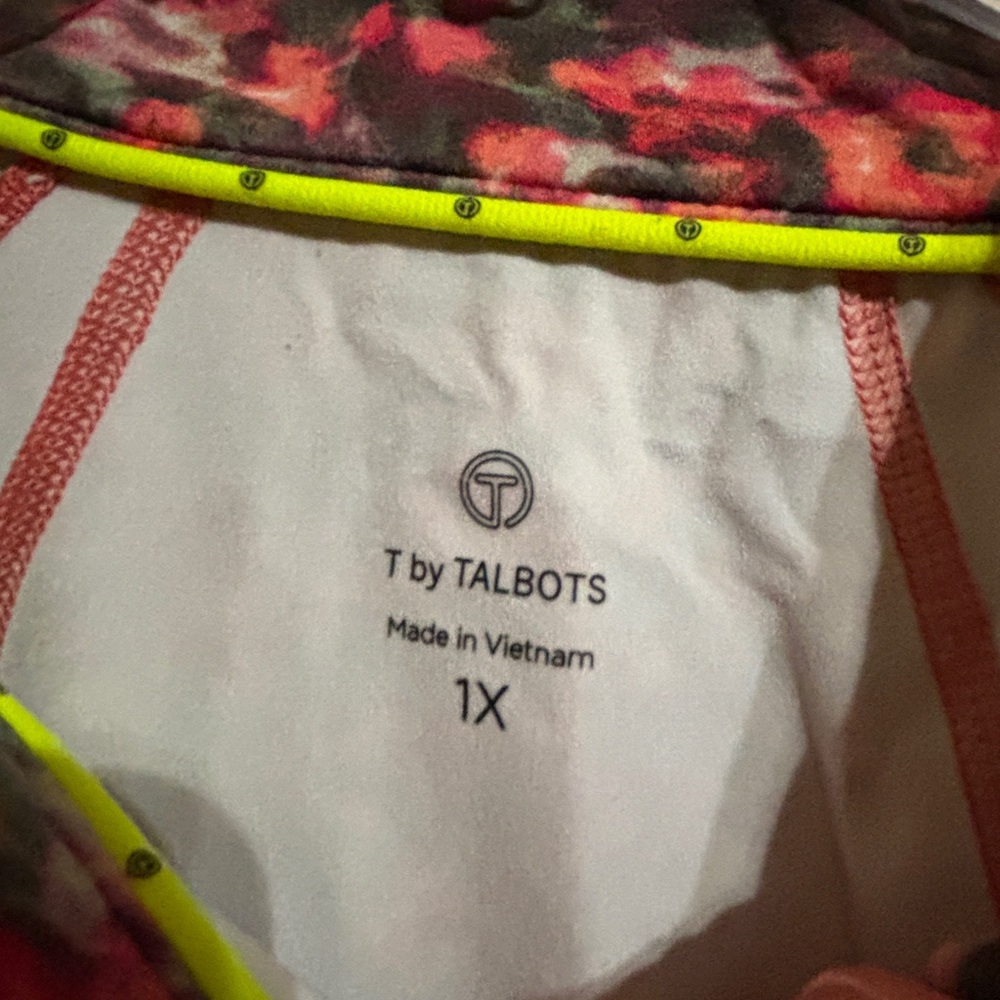 Talbots Floral Quarter-Zip Pullover - Picture 2 of 2